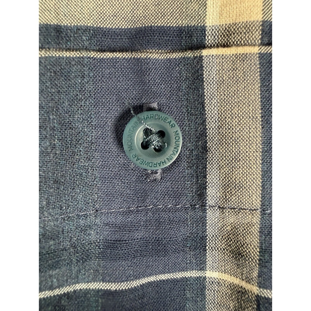 Mountain Hardwear Shirt Mens XL Blue Plaid Long Sleeve Flannel Outdoor Hiking - Picture 3 of 9